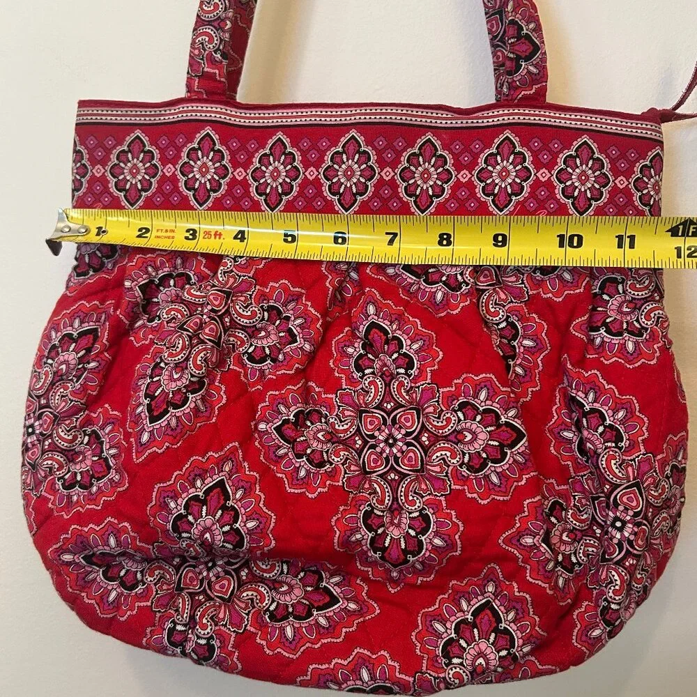 Vera Bradley Frankly Scarlet zippered tote in red/multicolor; retired pattern